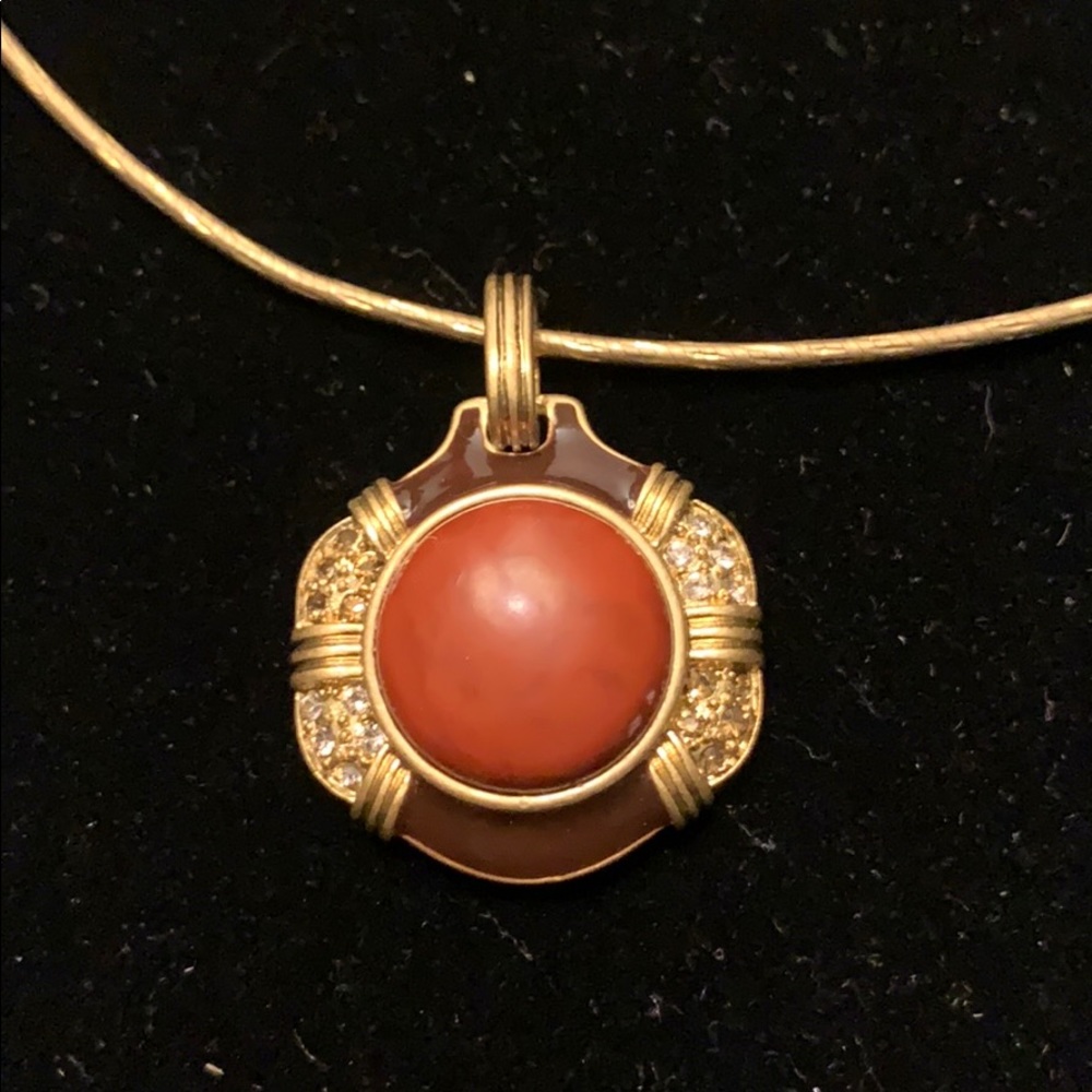Bangle/Choker necklace with red accent stone